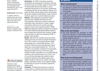 Validation analysis of Global Health Security Index (GHSI) scores 2019 – World