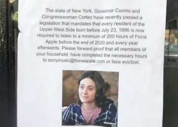 West Side Rag » Poster Demands that Upper West Siders Listen to a Lot of Fiona Apple Music