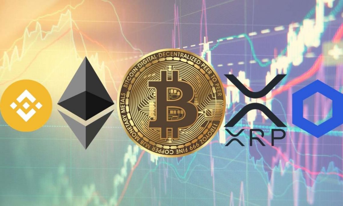 Bitcoin, Ethereum, Ripple, Chainlink, and Binance Coin