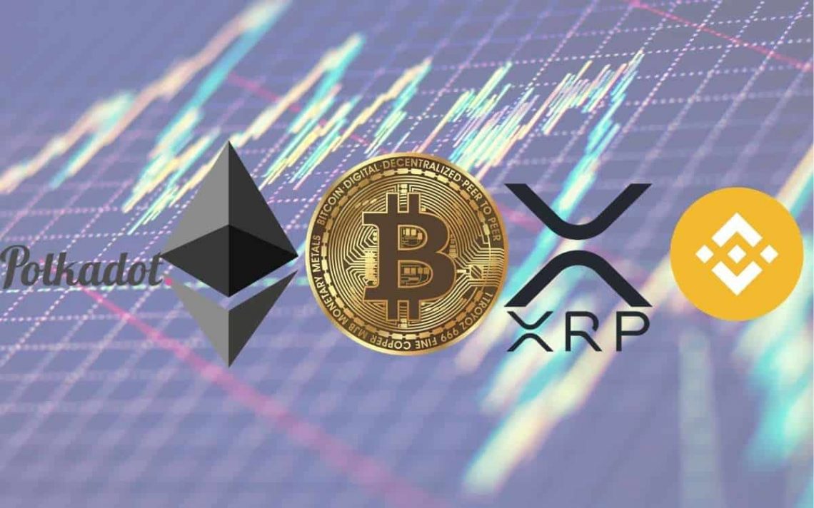 Bitcoin, Ethereum, Ripple, Binance Coin, and Polkadot